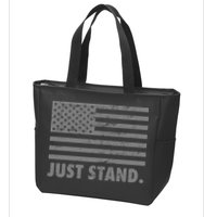 Just Stand Grey Style Flag Zip Tote Bag