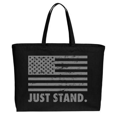 Just Stand Grey Style Flag Cotton Canvas Jumbo Tote