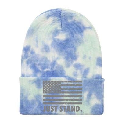 Just Stand Grey Style Flag Tie Dye 12in Knit Beanie