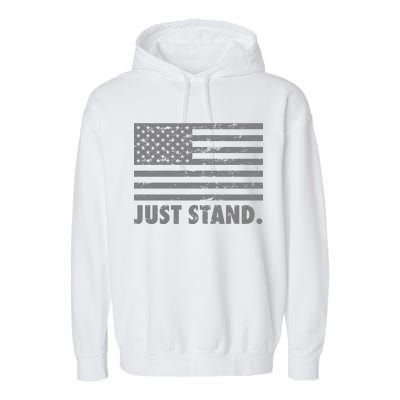 Just Stand Grey Style Flag Garment-Dyed Fleece Hoodie