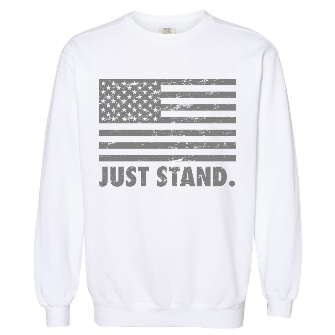 Just Stand Grey Style Flag Garment-Dyed Sweatshirt