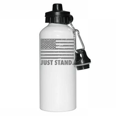 Just Stand Grey Style Flag Aluminum Water Bottle