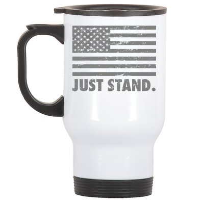 Just Stand Grey Style Flag Stainless Steel Travel Mug