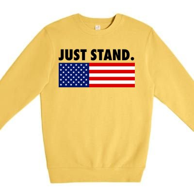 Just Stand Striped American Flag Premium Crewneck Sweatshirt