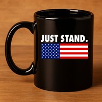 Just Stand Striped American Flag 11oz C Handle Ceramic Mug