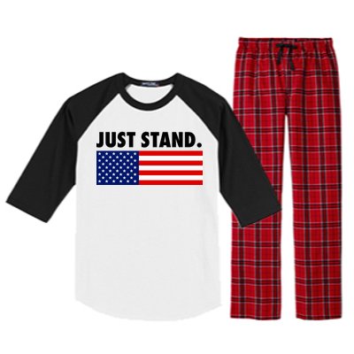 Just Stand Striped American Flag Raglan Sleeve Pajama Set