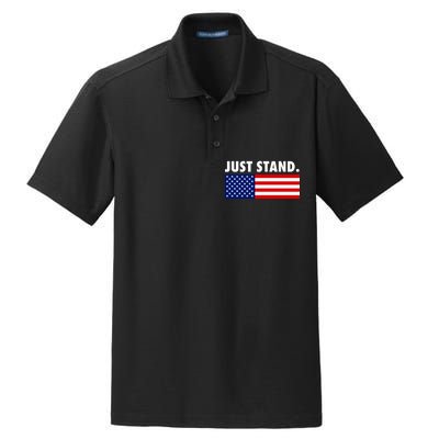 Just Stand Striped American Flag Dry Zone Grid Polo