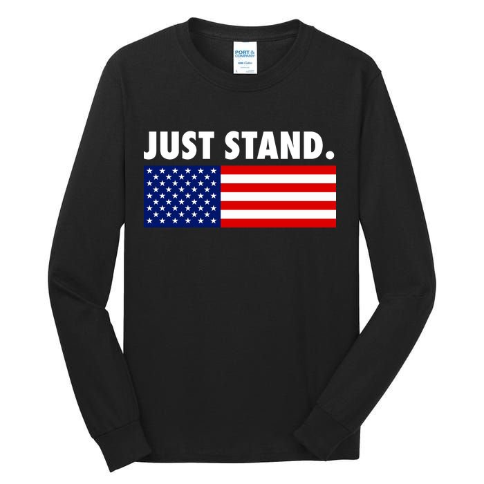 Just Stand Striped American Flag Tall Long Sleeve T-Shirt