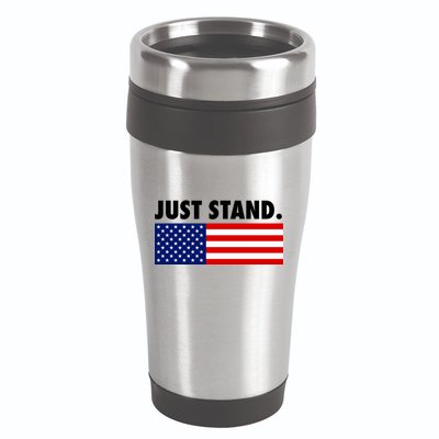 Just Stand Striped American Flag 16oz Travel Tumbler