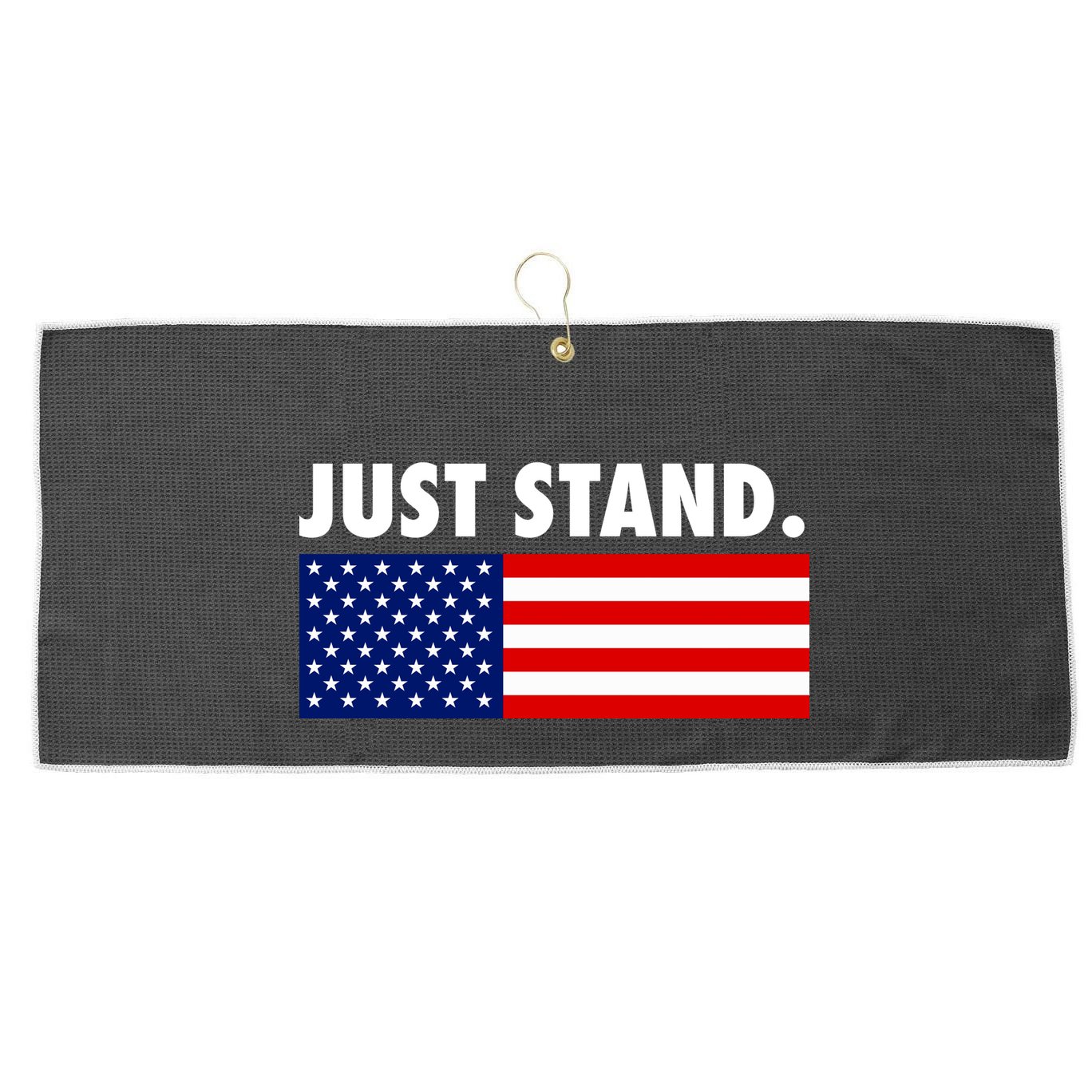 Just Stand Striped American Flag Large Microfiber Waffle Golf Towel