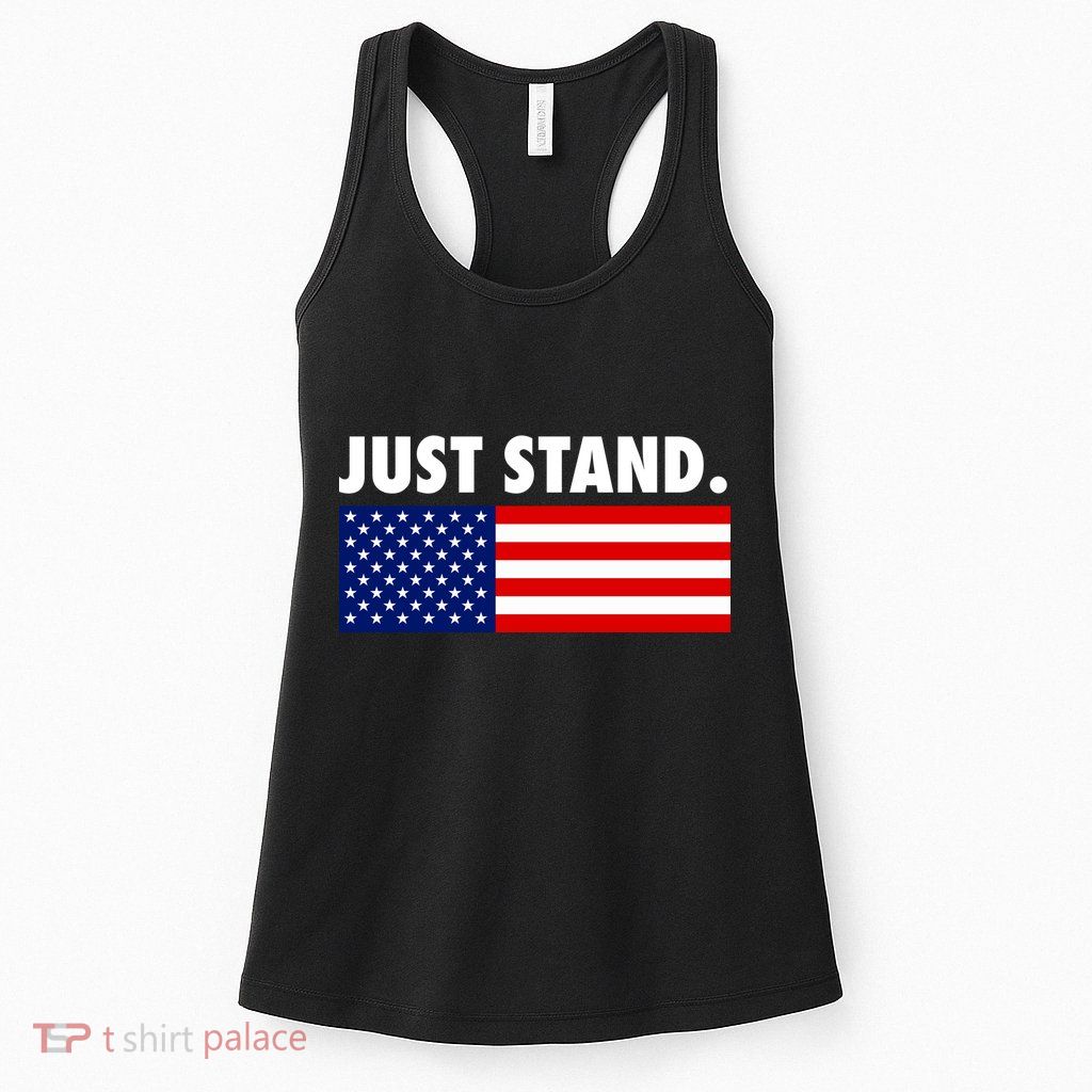 Just Stand Striped American Flag Womens Tank Top