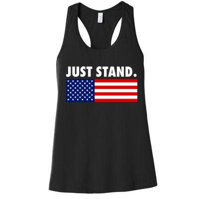 Just Stand Striped American Flag Women's Racerback Tank