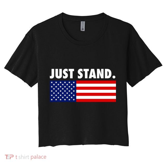 Just Stand Striped American Flag Crop Top