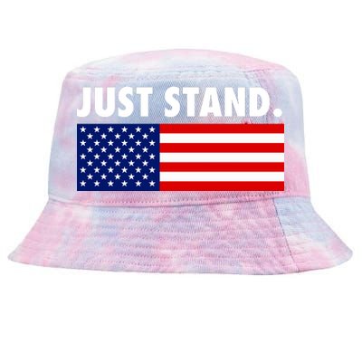 Just Stand Striped American Flag Tie-Dyed Bucket Hat