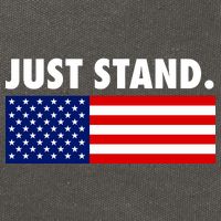 Just Stand Striped American Flag Cotton Canvas Backpack