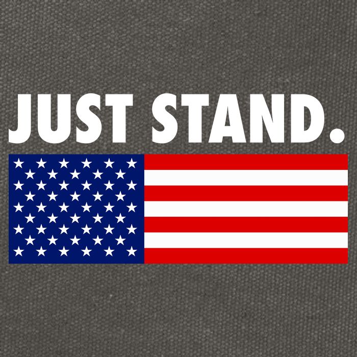 Just Stand Striped American Flag Cotton Canvas Backpack