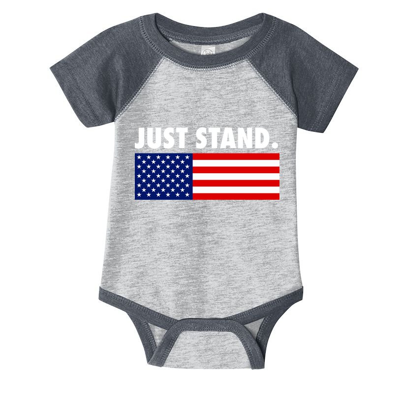 Just Stand Striped American Flag Infant Baby Jersey Bodysuit