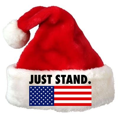 Just Stand Striped American Flag Premium Christmas Santa Hat