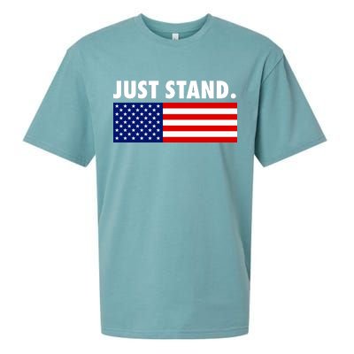 Just Stand Striped American Flag Sueded Cloud Jersey T-Shirt