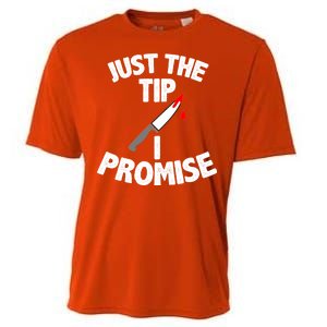 Just The Tip Funny Halloween Knife Cooling Performance Crew T-Shirt