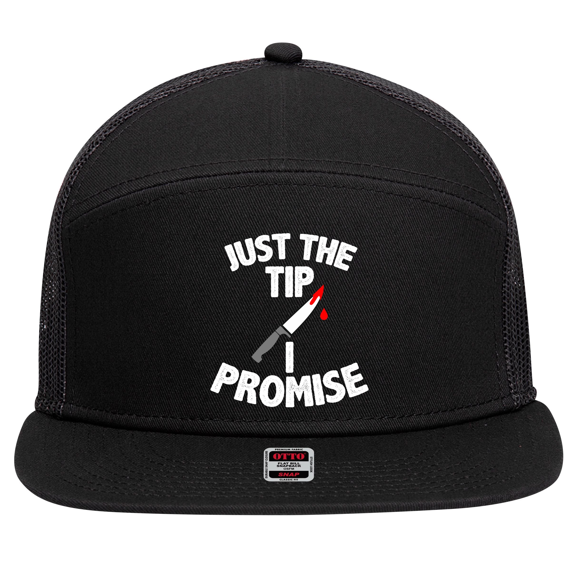 Just The Tip Funny Halloween Knife 7 Panel Mesh Trucker Snapback Hat