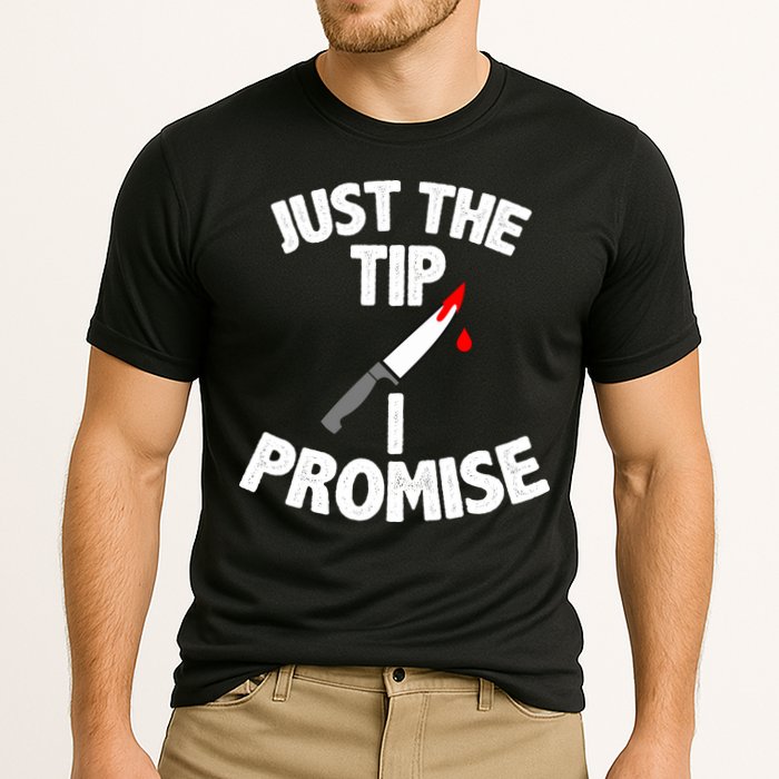 Just The Tip Funny Halloween Knife Cooling Performance Crew T-Shirt