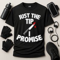 Just The Tip Funny Halloween Knife Cooling Performance Crew T-Shirt
