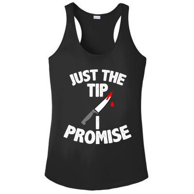Just The Tip Funny Halloween Knife Ladies PosiCharge Competitor Racerback Tank