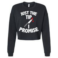 Just The Tip Funny Halloween Knife Cropped Pullover Crew