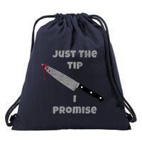Just the Tip I Promise Halloween Knife Drawstring Bag