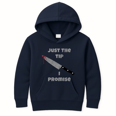 Just the Tip I Promise Halloween Knife Kids Hoodie