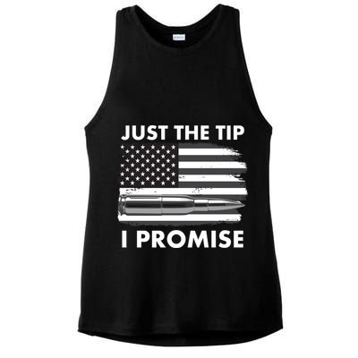 Just the Tip I Promise USA Bullet Flag Ladies PosiCharge Tri-Blend Wicking Tank