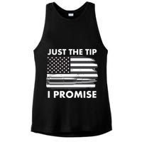 Just the Tip I Promise USA Bullet Flag Ladies PosiCharge Tri-Blend Wicking Tank