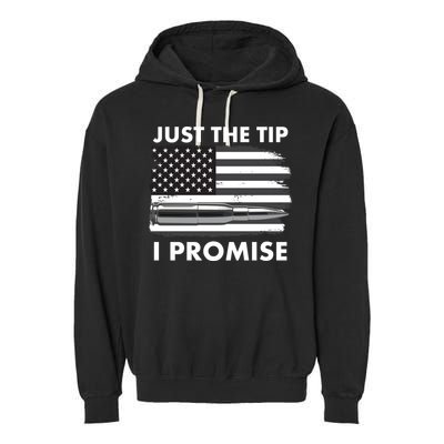 Just the Tip I Promise USA Bullet Flag Garment-Dyed Fleece Hoodie