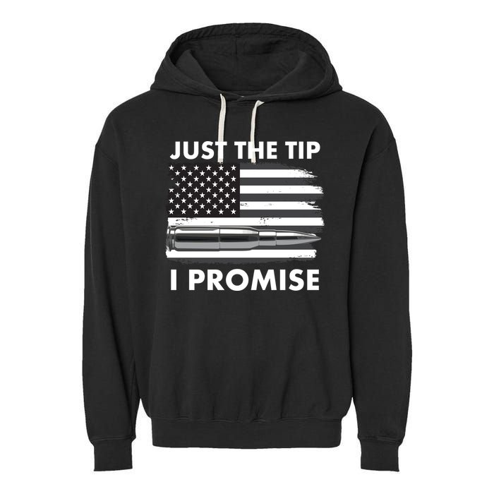 Just the Tip I Promise USA Bullet Flag Garment-Dyed Fleece Hoodie
