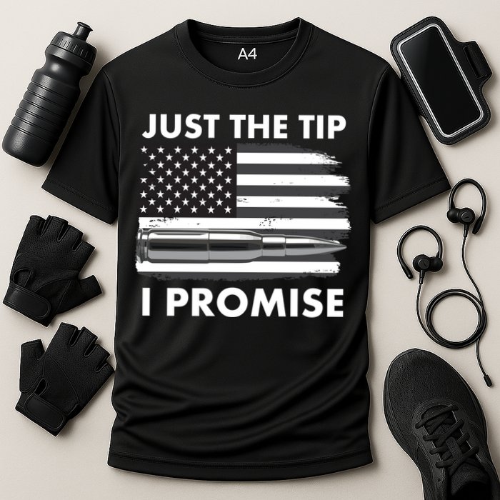 Just the Tip I Promise USA Bullet Flag Performance Shirt