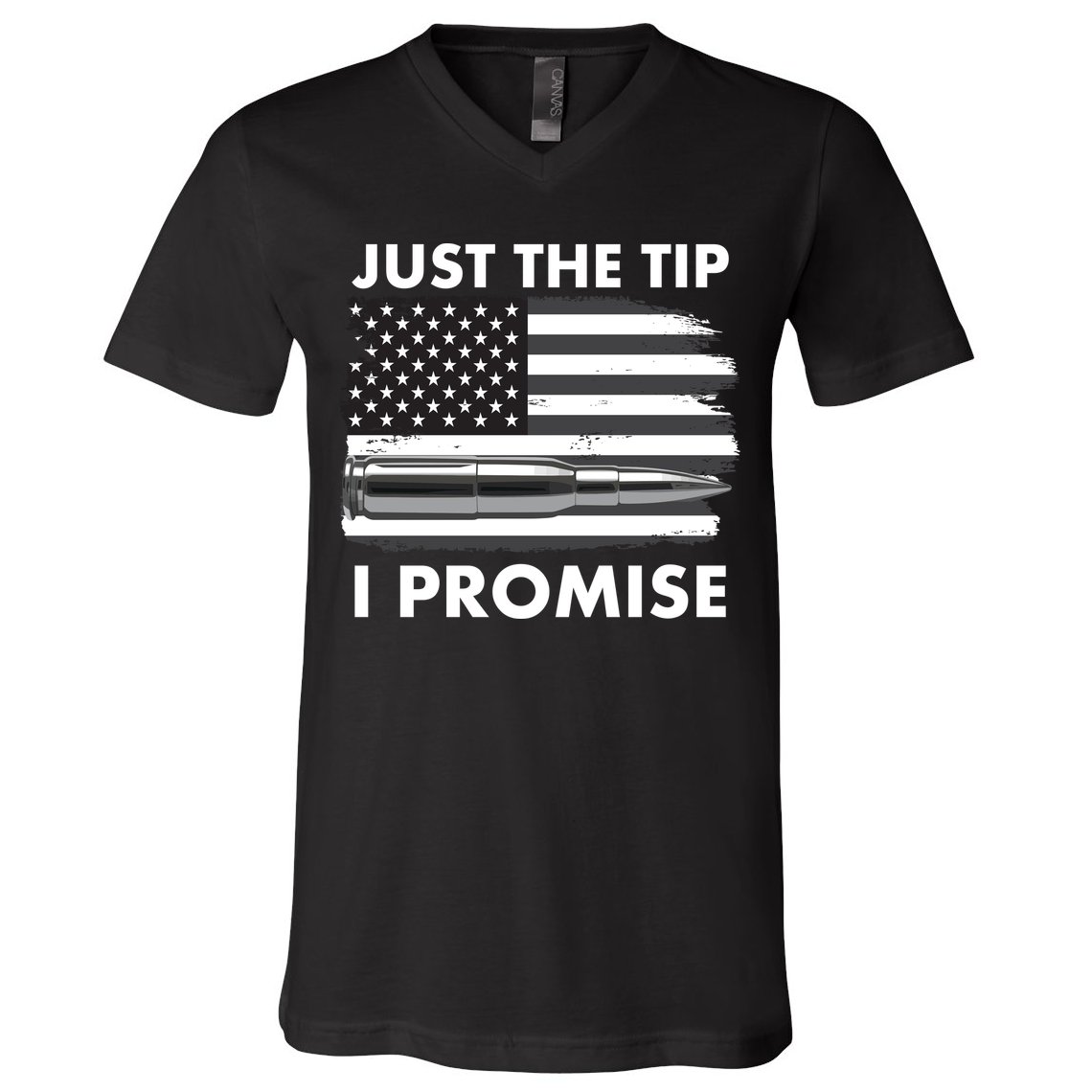 Just the Tip I Promise USA Bullet Flag V-Neck T-Shirt