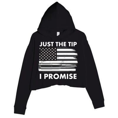 Just the Tip I Promise USA Bullet Flag Crop Fleece Hoodie