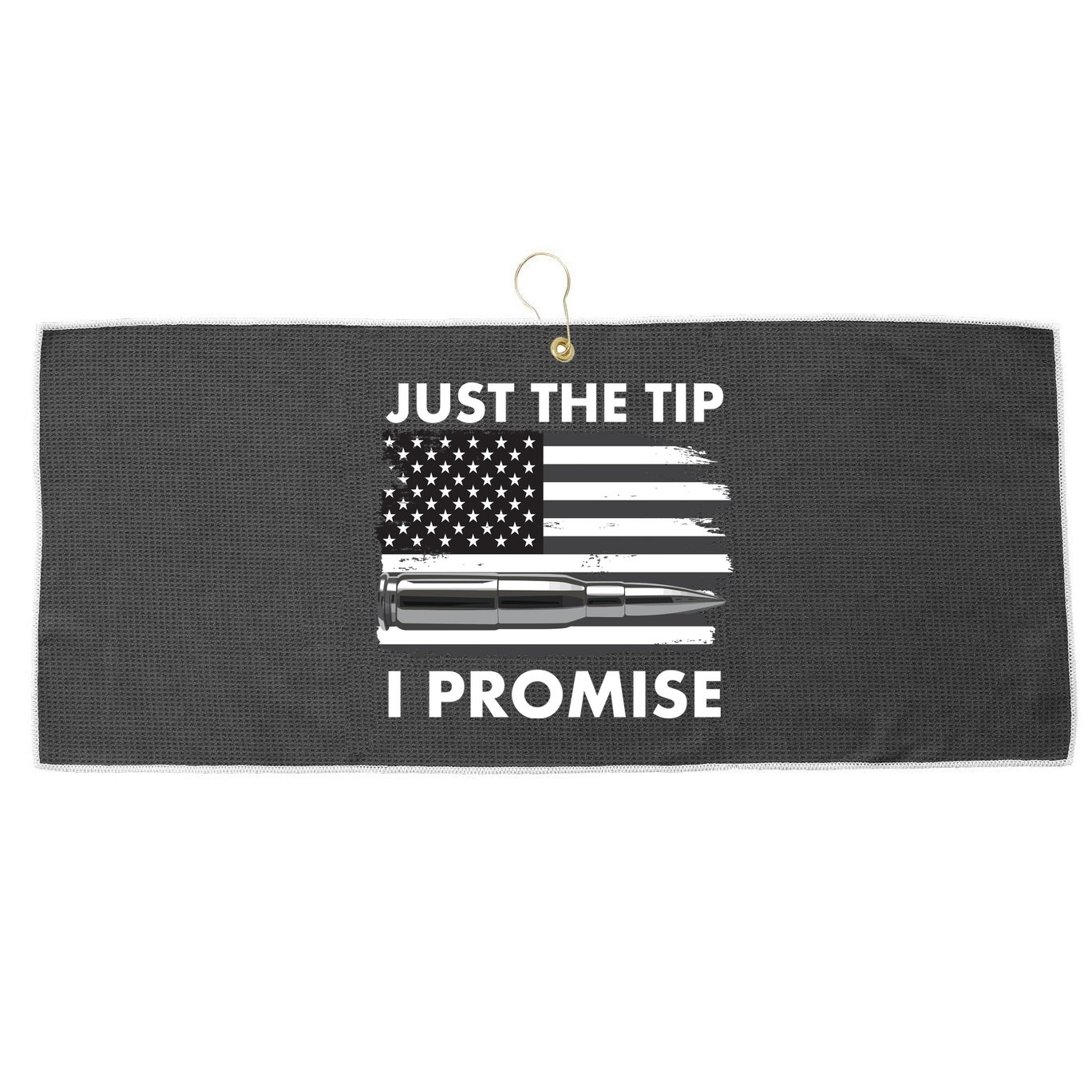Just the Tip I Promise USA Bullet Flag Large Microfiber Waffle Golf Towel