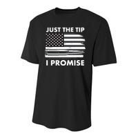 Just the Tip I Promise USA Bullet Flag Youth Performance Sprint T-Shirt