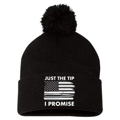 Just the Tip I Promise USA Bullet Flag Pom Pom 12in Knit Beanie