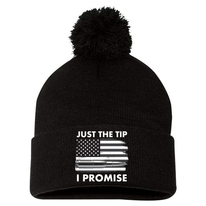 Just the Tip I Promise USA Bullet Flag Pom Pom 12in Knit Beanie