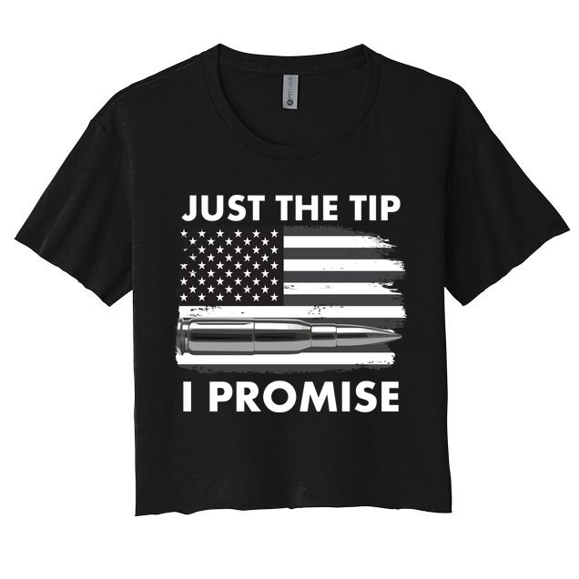 Just the Tip I Promise USA Bullet Flag Crop Top