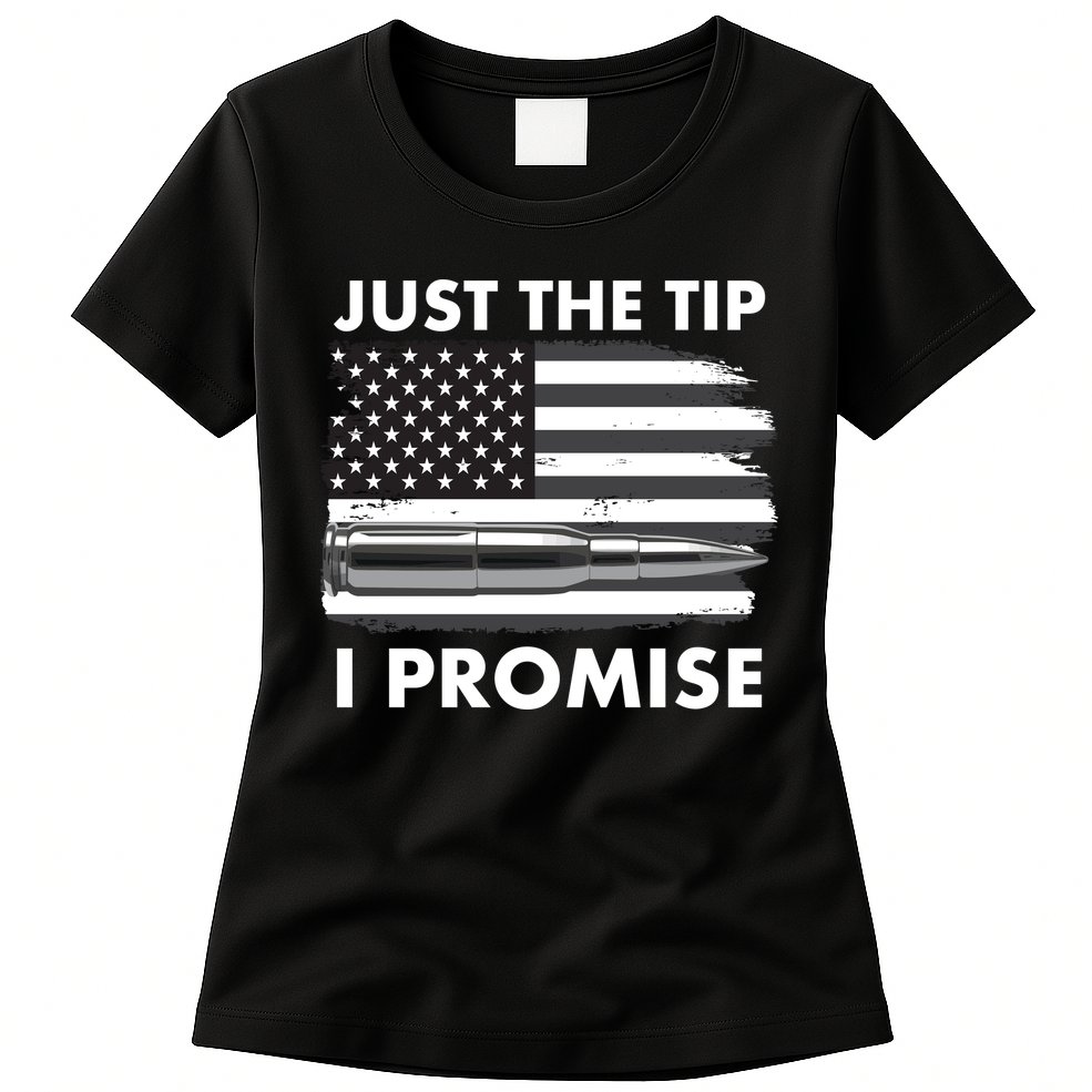 Just the Tip I Promise USA Bullet Flag Womens T-Shirt