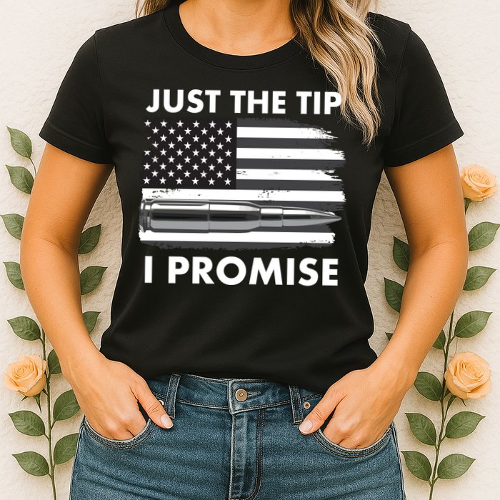 Just the Tip I Promise USA Bullet Flag Womens T-Shirt