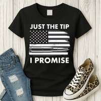 Just the Tip I Promise USA Bullet Flag Womens T-Shirt
