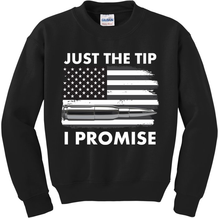 Just the Tip I Promise USA Bullet Flag Kids Sweatshirt