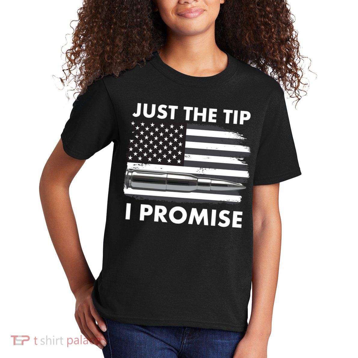 Just the Tip I Promise USA Bullet Flag Kids T-Shirt