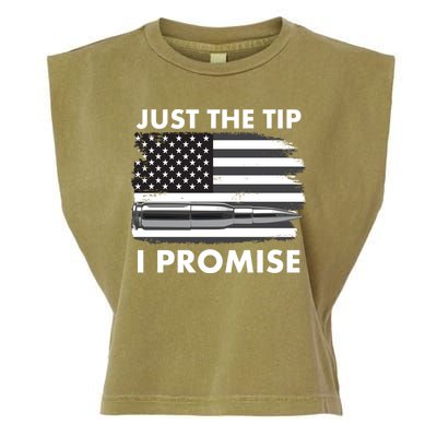 Just the Tip I Promise USA Bullet Flag Garment-Dyed Women's Muscle Tee