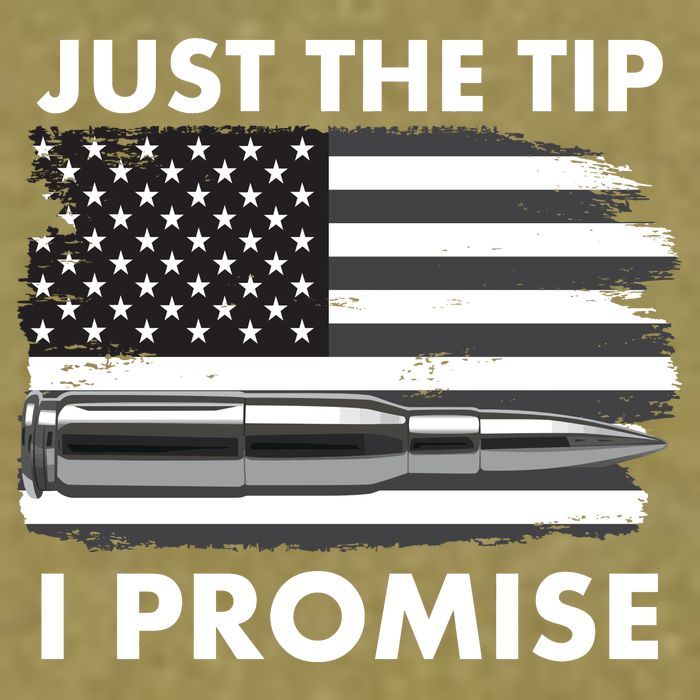 Just the Tip I Promise USA Bullet Flag Garment-Dyed Women's Muscle Tee